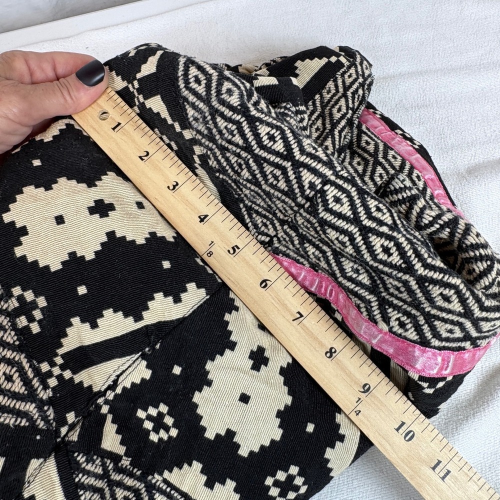 Stela 9 Shiva Boho Hobo Bag Geometric Black Ivory Braided Handle Shoulder Bag - Picture 11 of 16